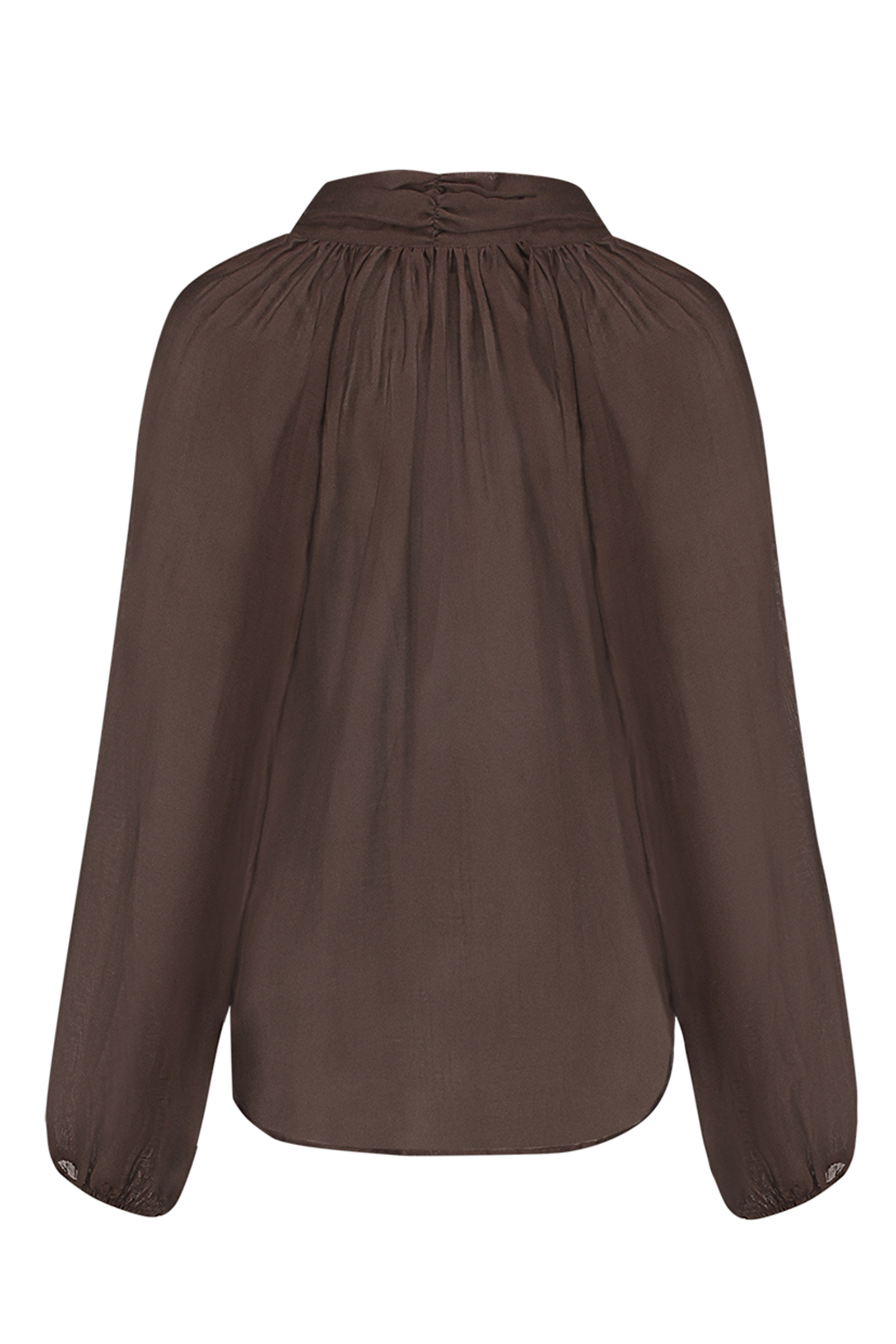 Dames blouse lange mouw bruin