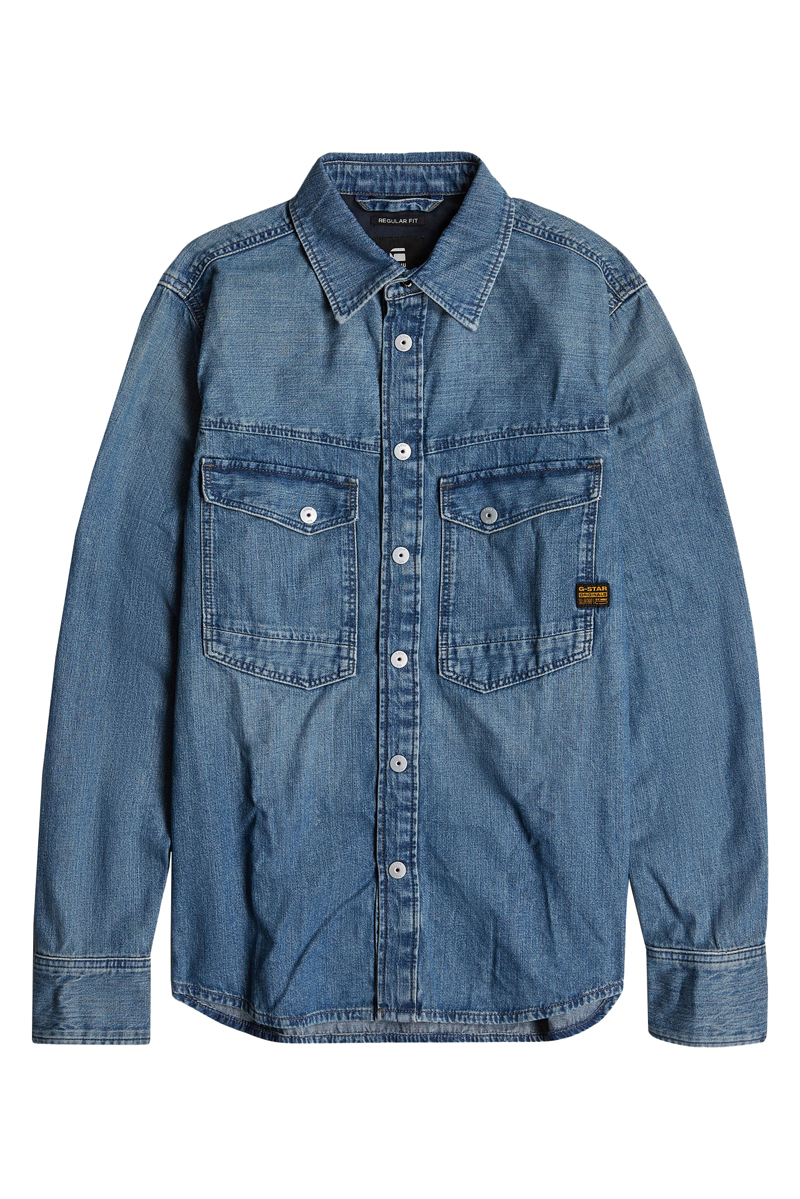 Heren overhemd lm casual blauw