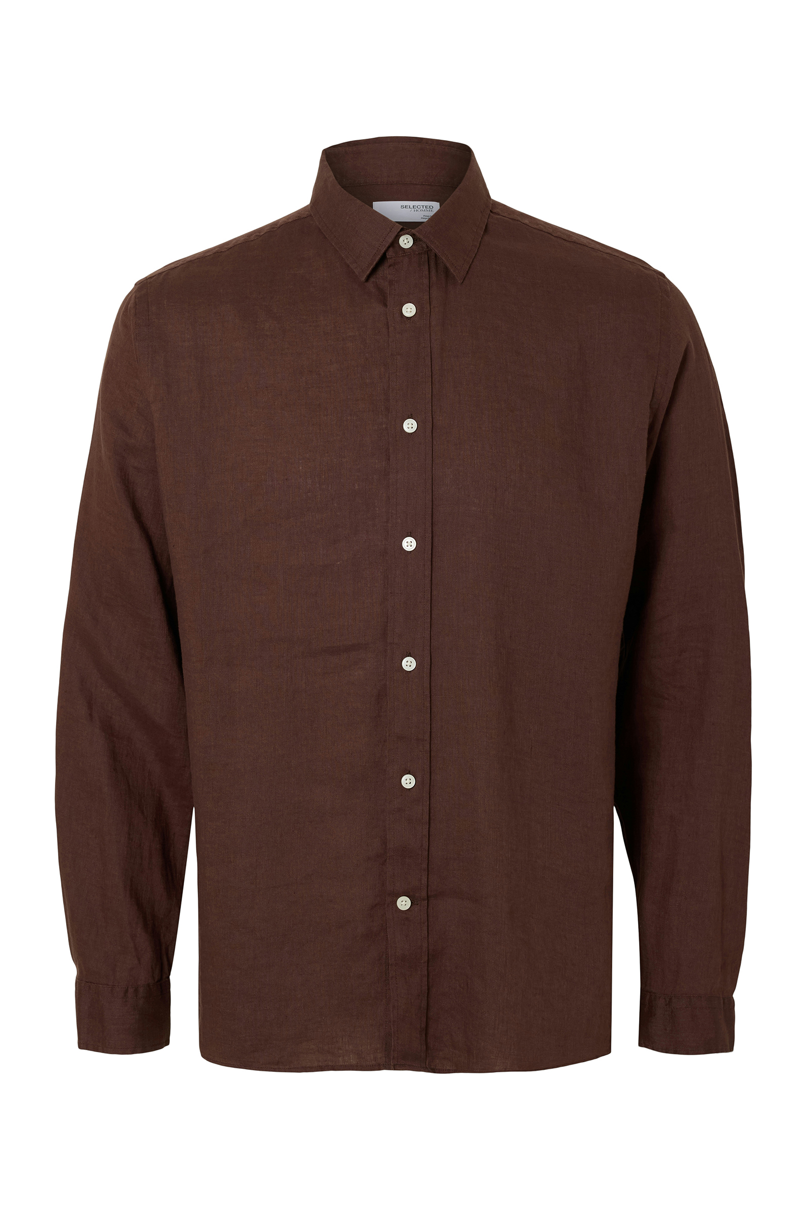 Heren overhemd lm casual bruin