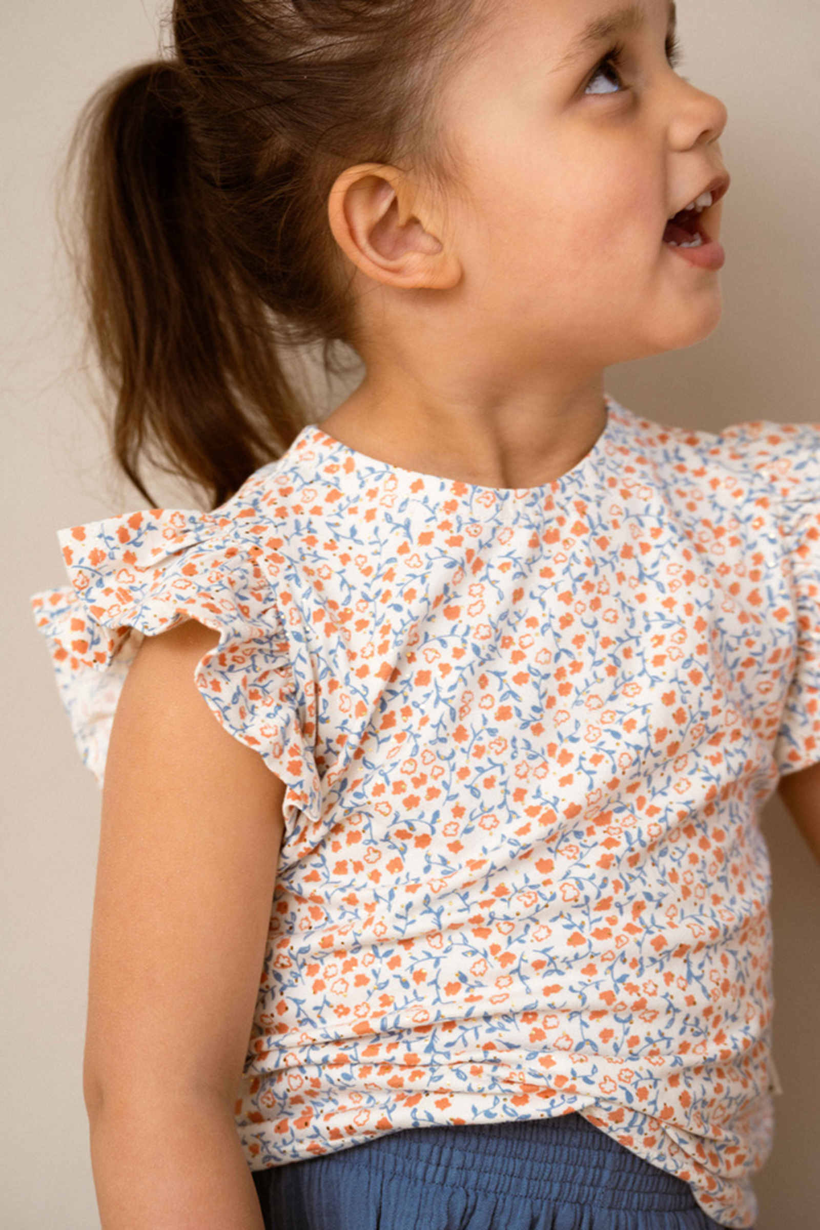 Meisjes t-shirt korte mouw oranje