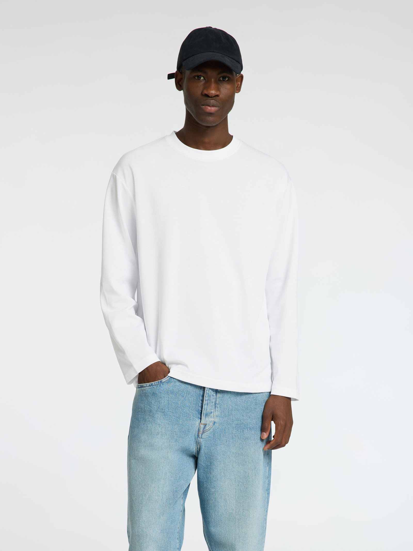Heren t-shirt lange mouw wit