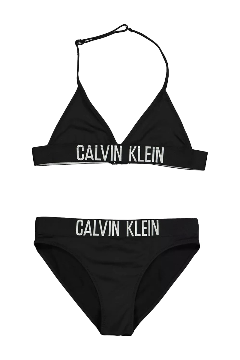 Extra Teken een foto Of anders Calvin Klein TRIANGLE BIKINI SET Zwart-1 Voorwinden