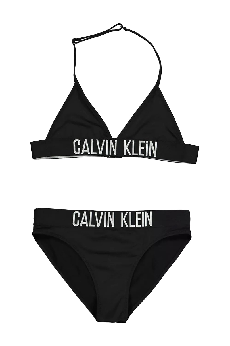 kust wijsvinger Marxistisch Calvin Klein TRIANGLE BIKINI SET Zwart-1 Voorwinden