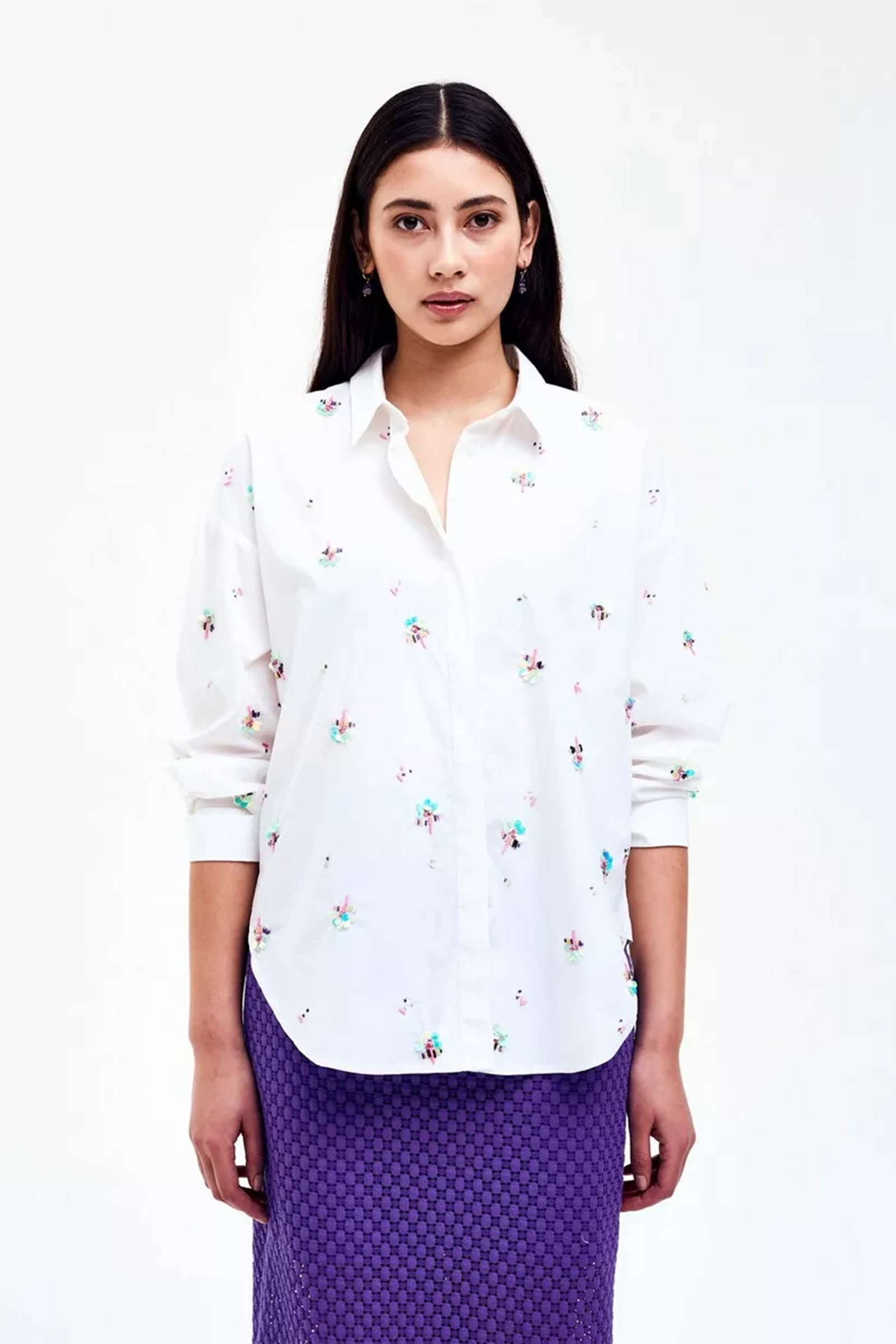 Dames blouse lange mouw ecru