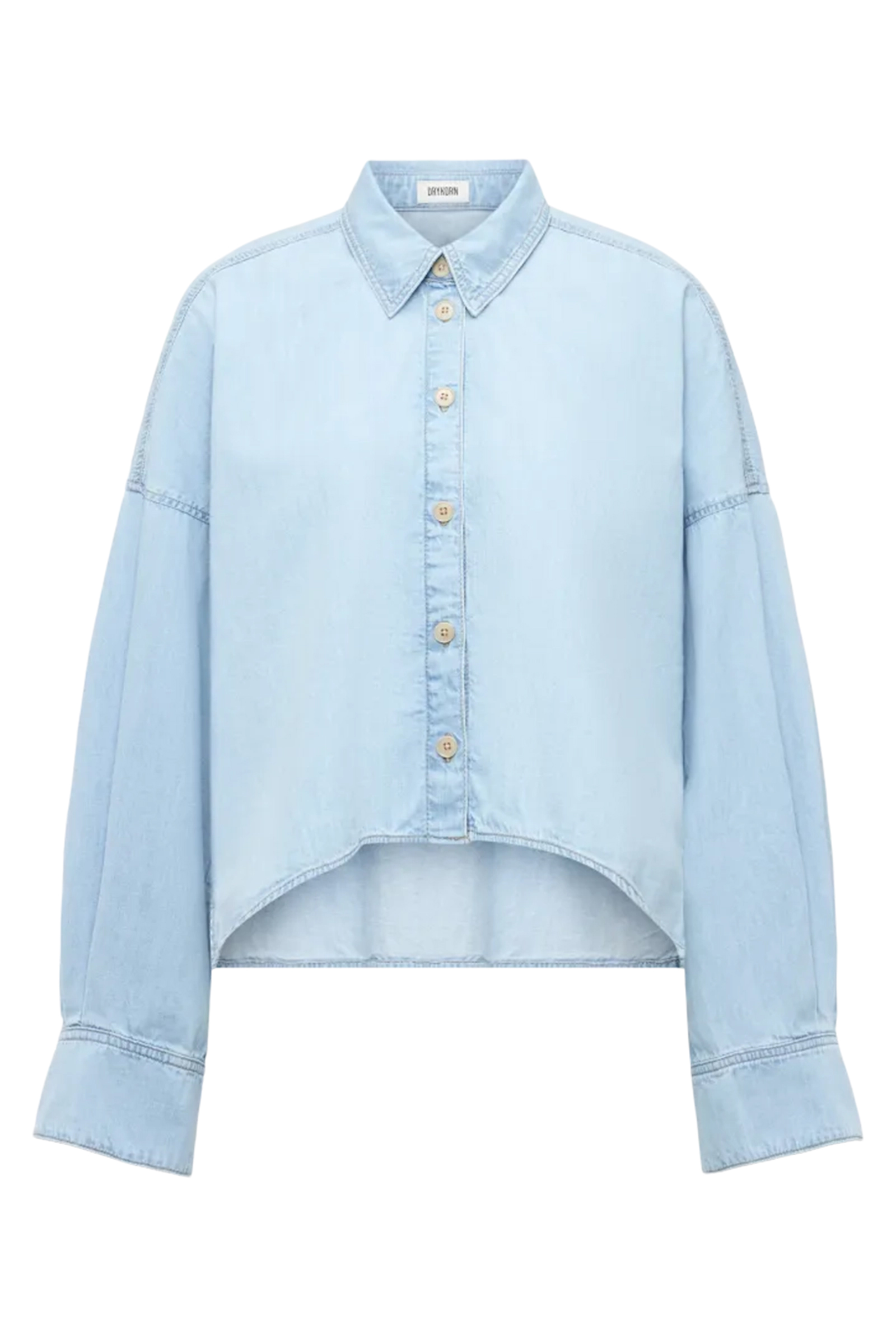 Dames blouse lange mouw blauw