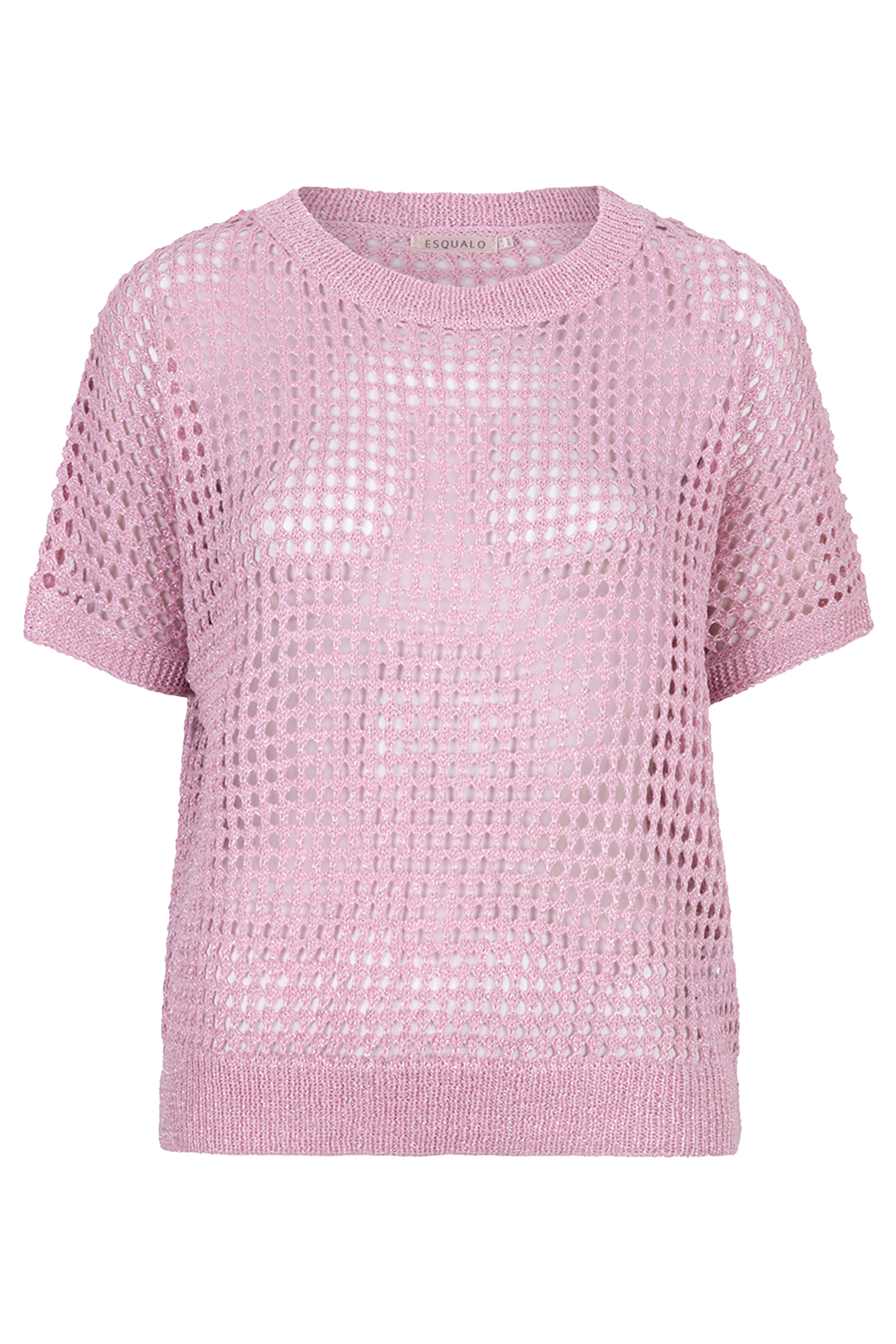 Esqualo Sweater open knit lurex Rose-1 1