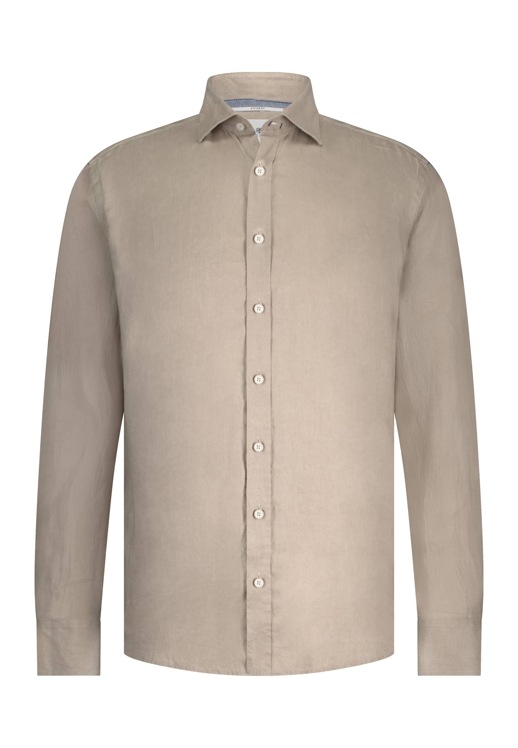 Heren overhemd lm casual bruin