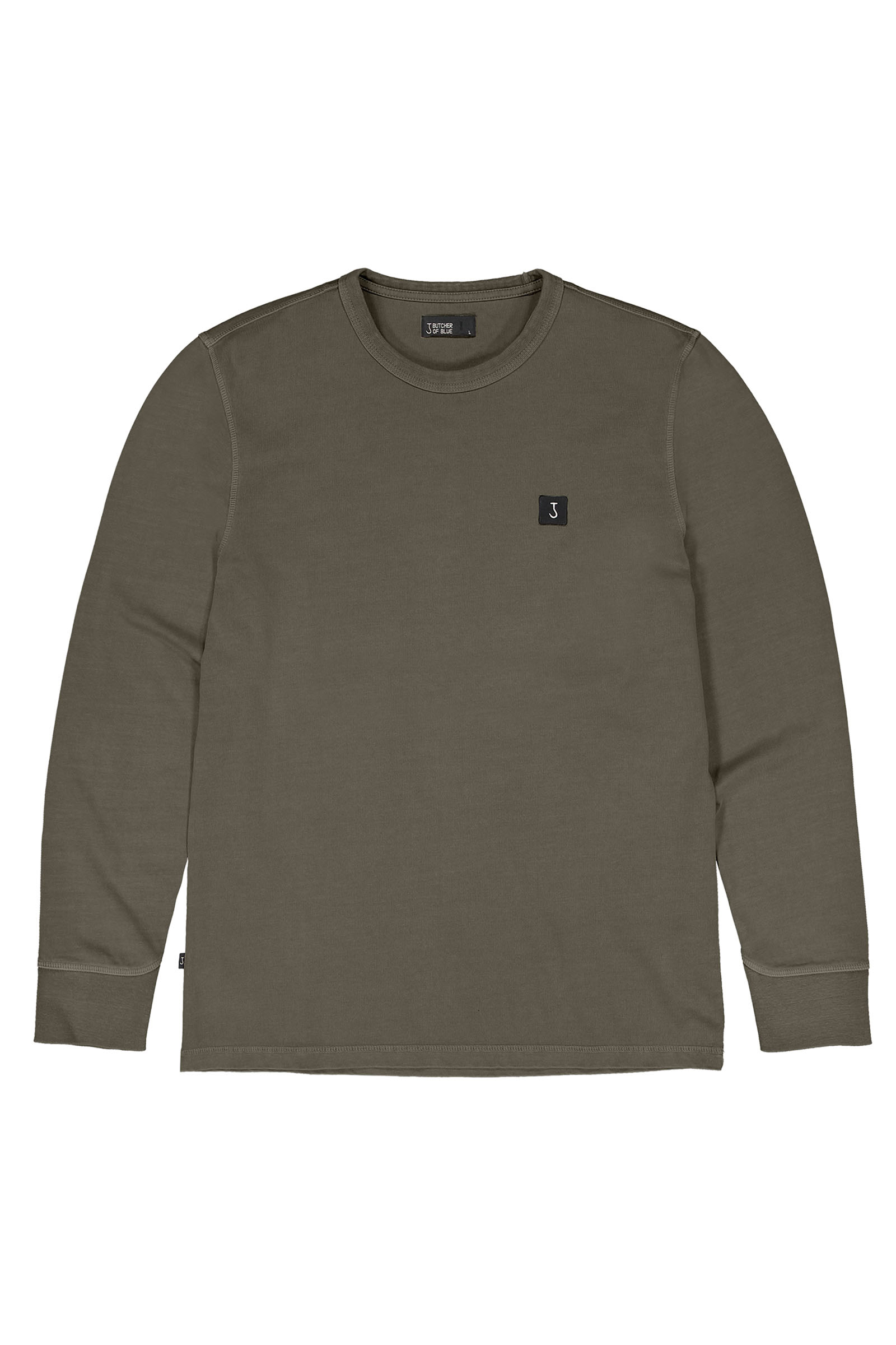 Heren t-shirt lange mouw bruin