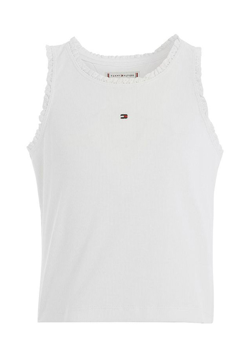 Tommy Hilfiger Essential rib lace tank top Wit-1 1