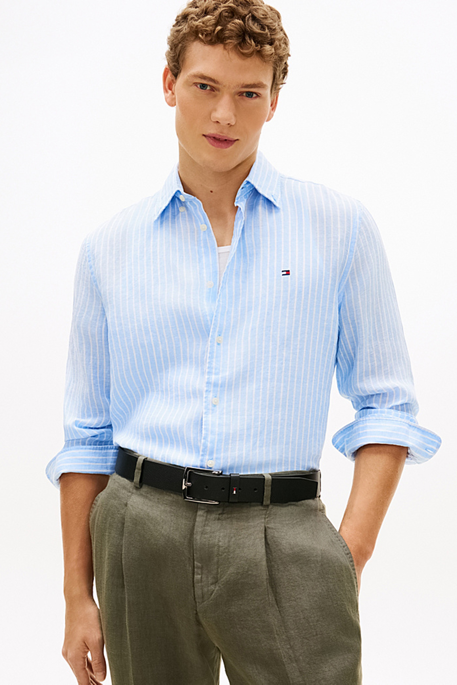 Heren overhemd lm casual blauw