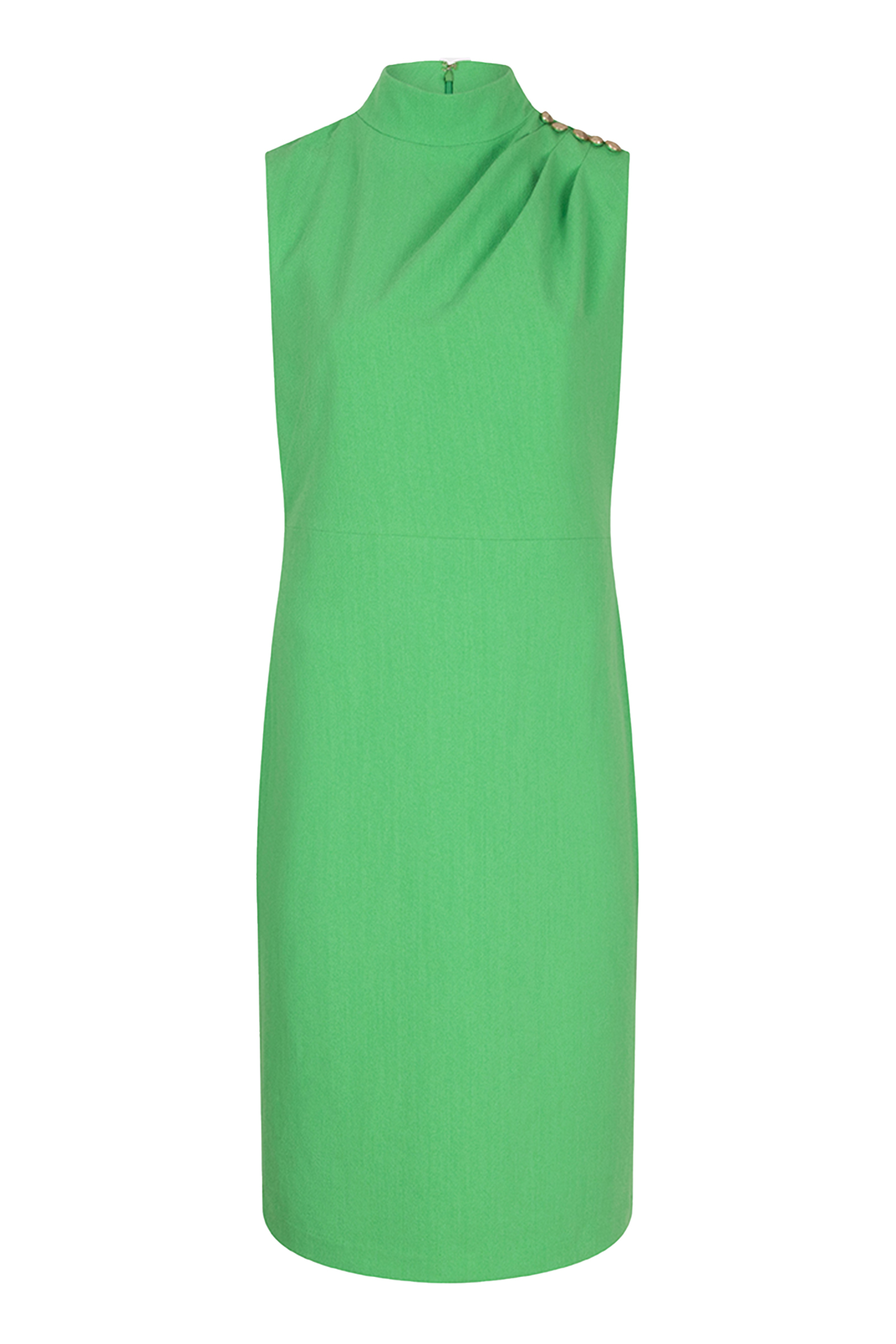 Esqualo Dress slv/lss shldr pleats Groen-1 1