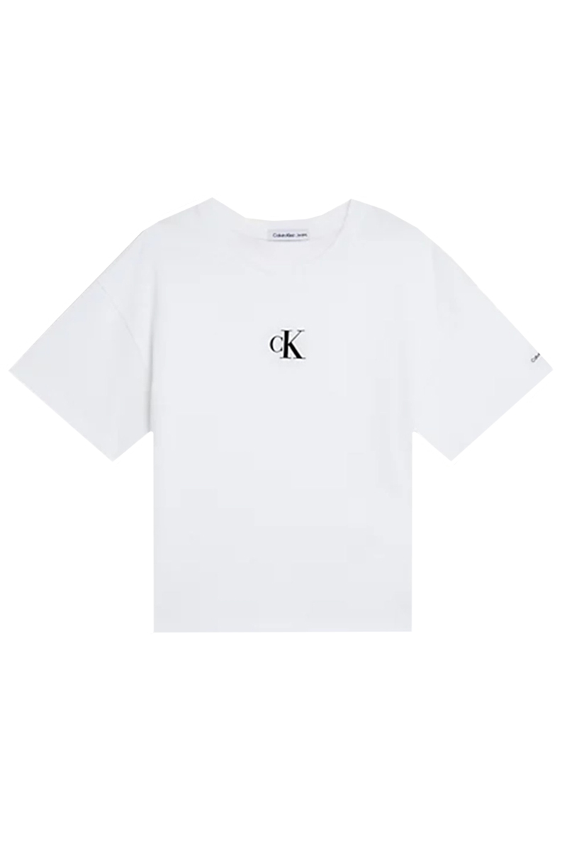 Calvin Klein Logo boxy tshirt Wit-1 1