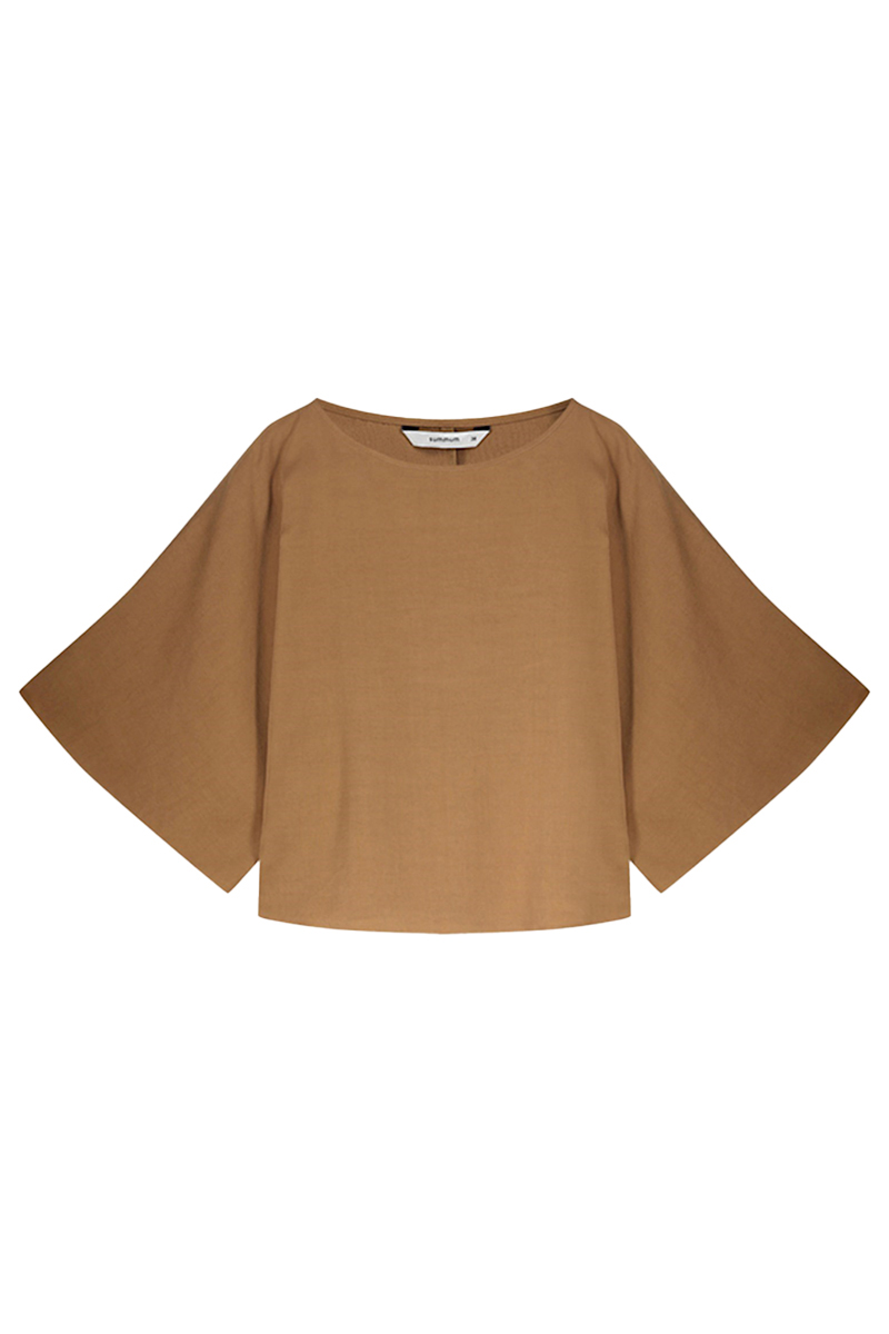 Summum Top tencel bruin/beige-1 1