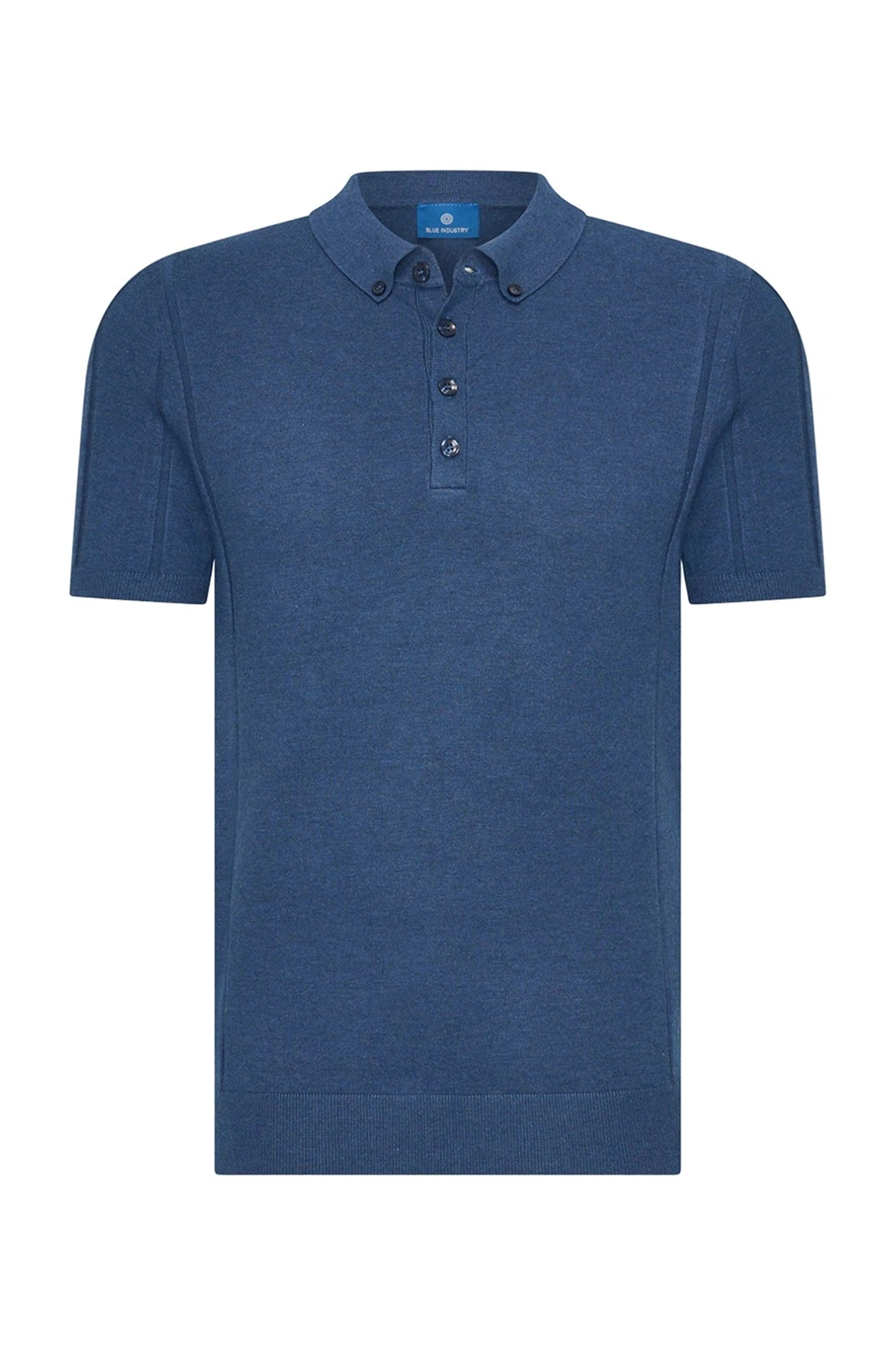 Heren polo korte mouw blauw