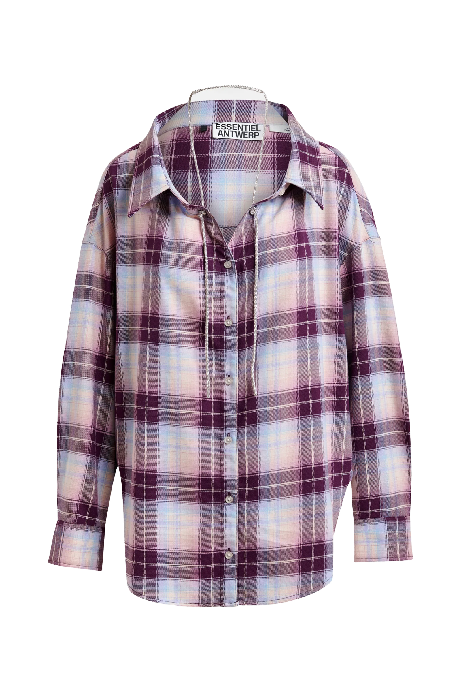 Dames blouse lange mouw paars