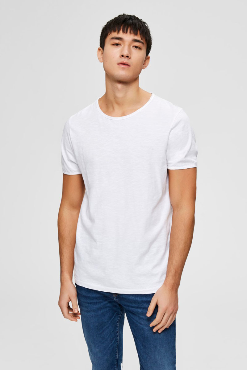 Selected SLHMORGAN SS O-NECK TEE W NOOS Wit-1 2