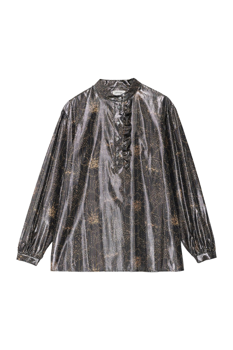 Dames blouse lange mouw zwart