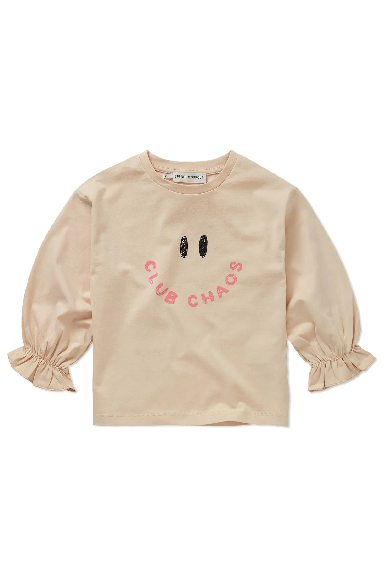 Meisjes t-shirt lange mouw bruin