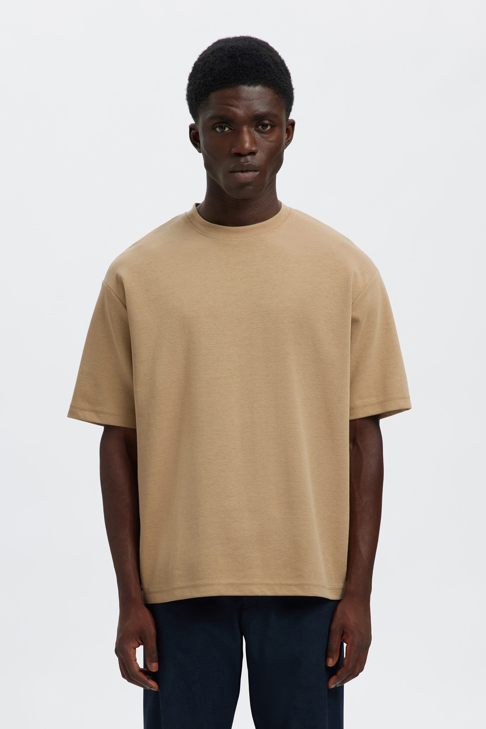 Heren t-shirt kortemouw bruin