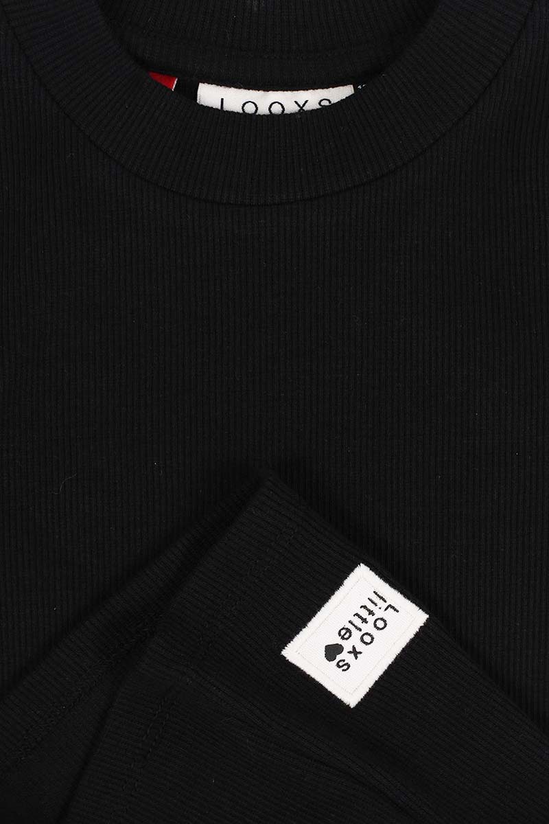 Meisjes t-shirt lange mouw zwart