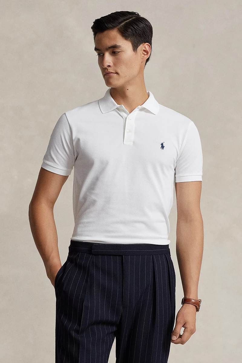 Heren polo korte mouw wit