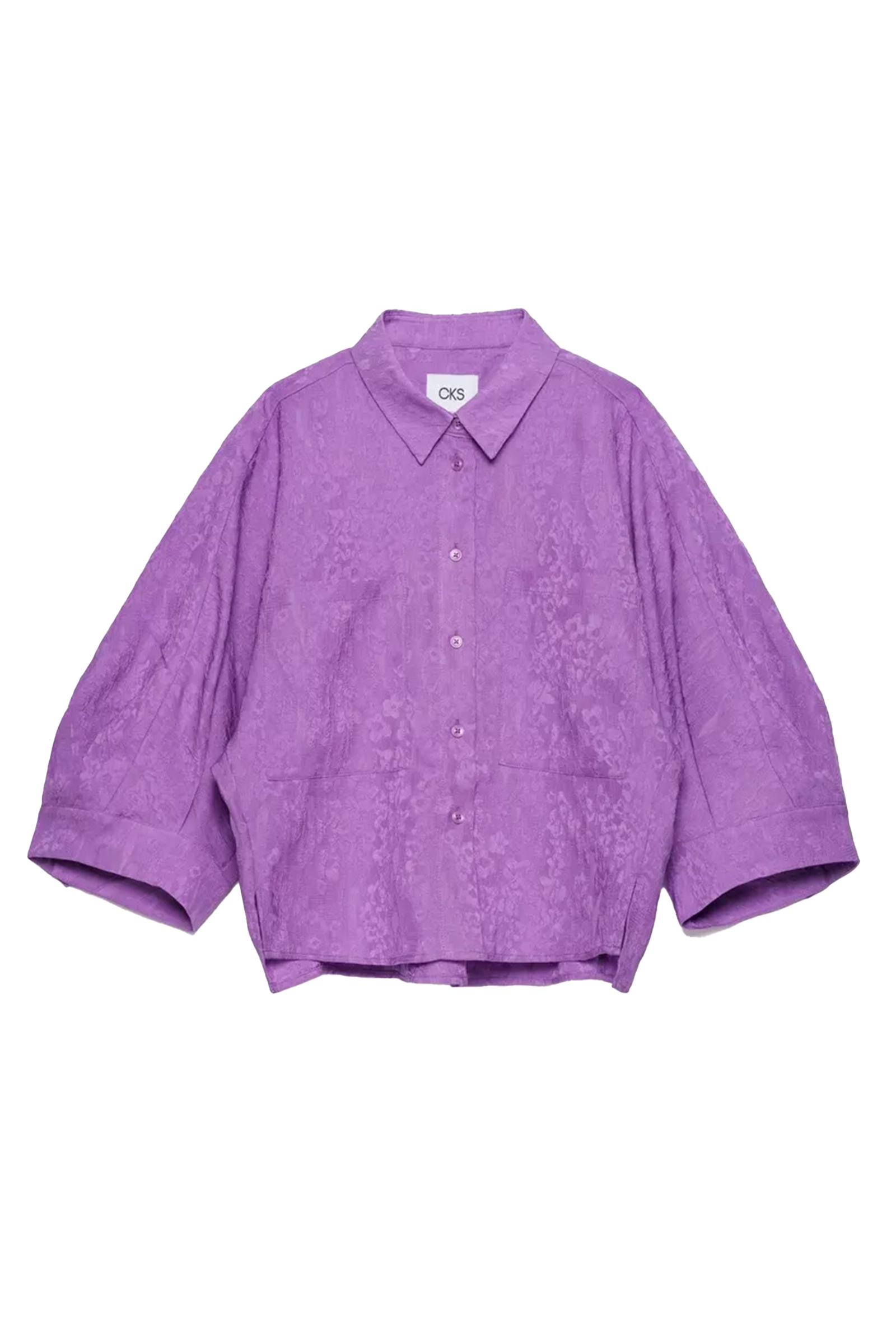 Dames blouse korte mouw paars