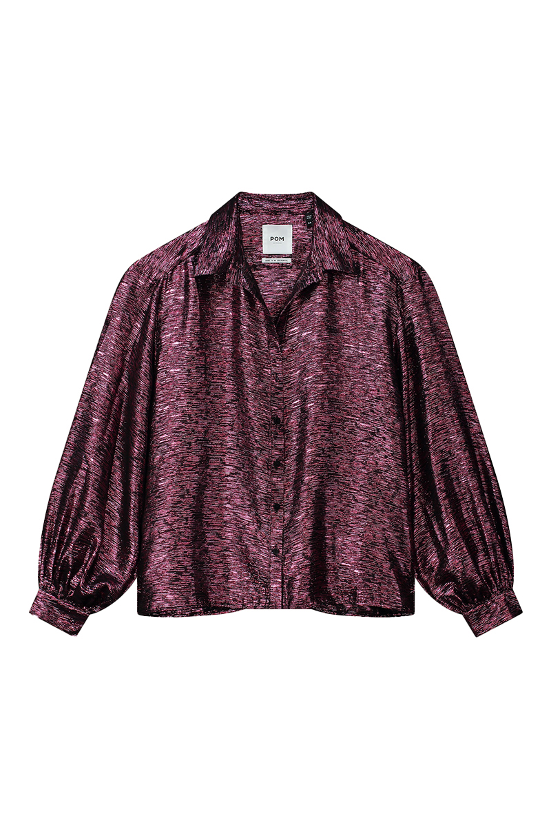 Dames blouse lange mouw rose