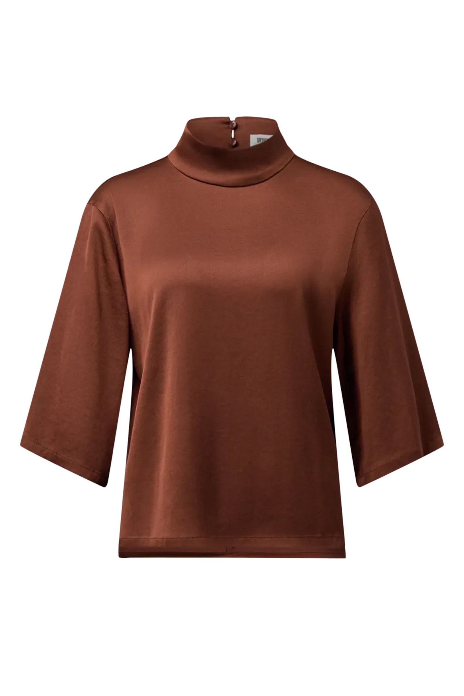 Dames blouse lange mouw bruin