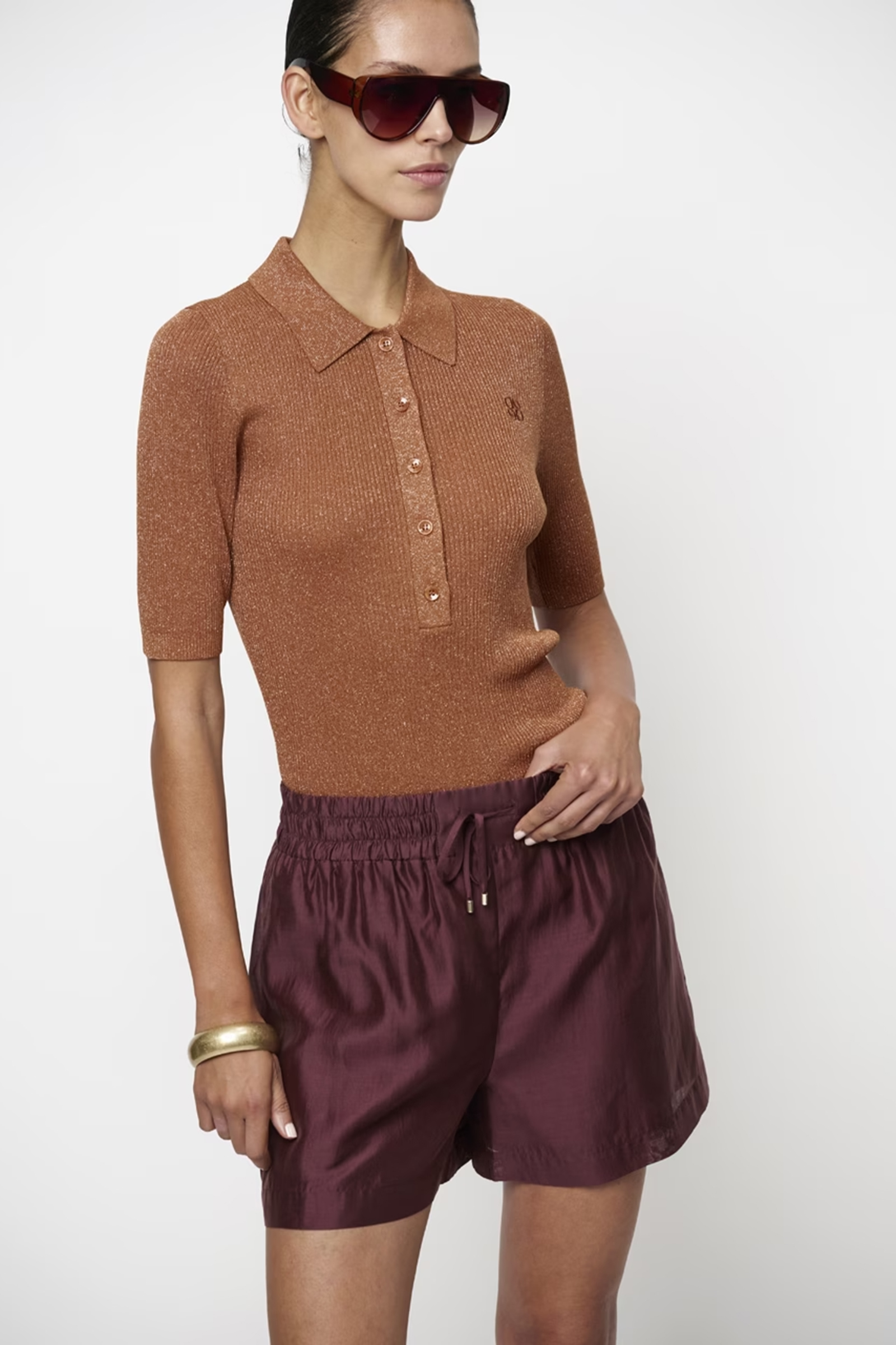 Dames short rood