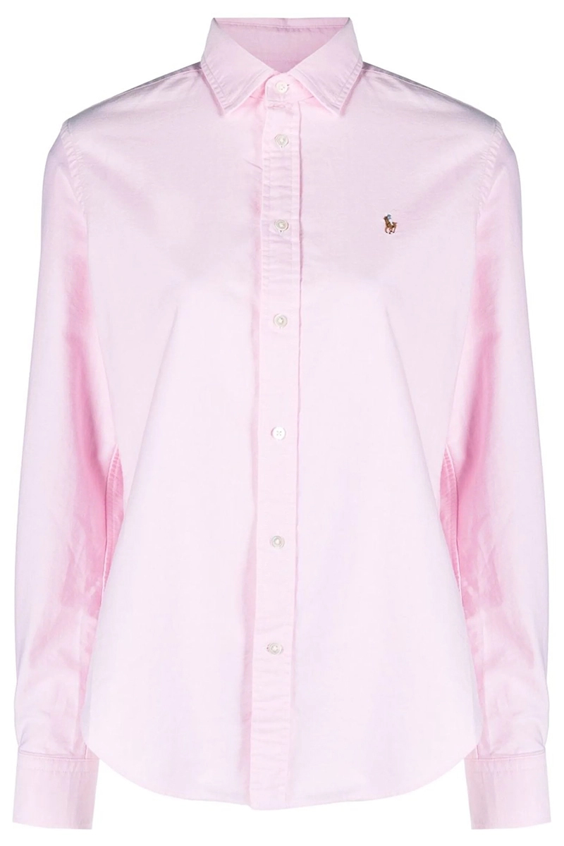 Dames blouse lange mouw rose