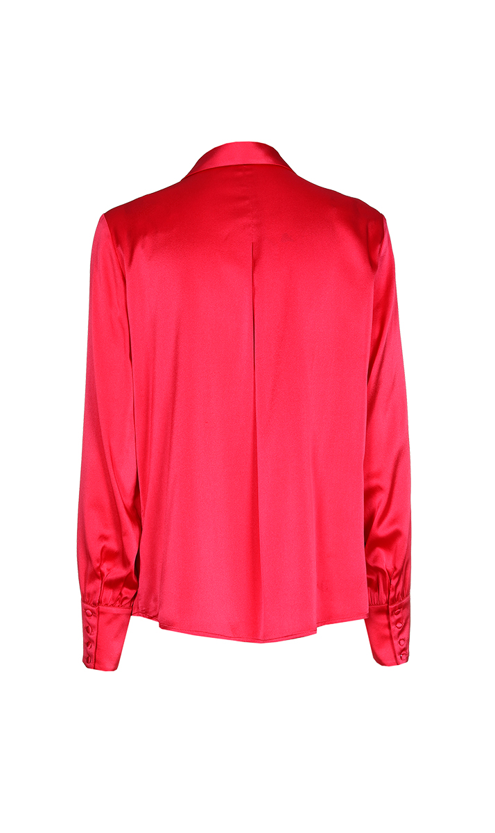 Dames blouse lange mouw rose