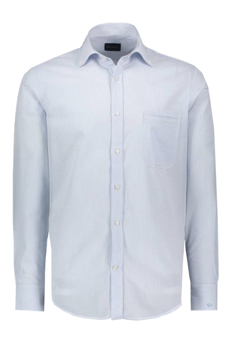 Paul & Shark Seersucker Cotton Shirt Blauw-1 1