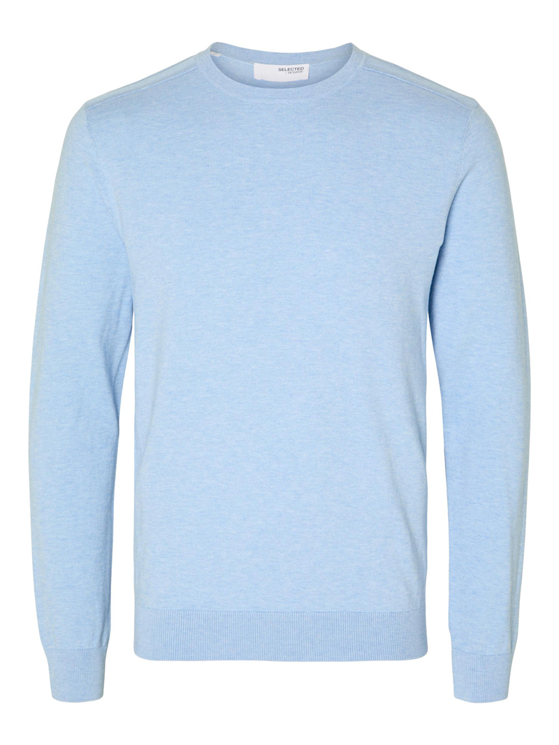 Selected SLHBERG CREW NECK NOOS 186558001-Cashmere Blue/Melange 1