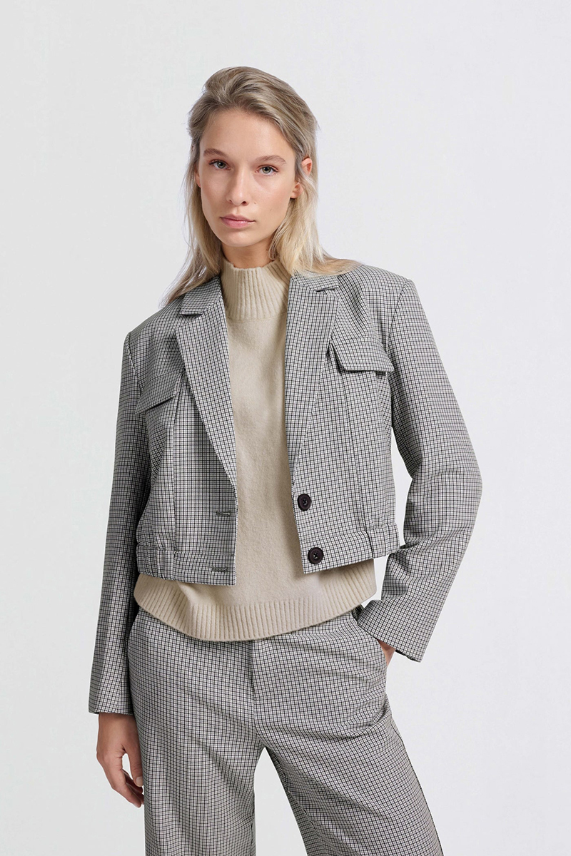Dames blazer grijs