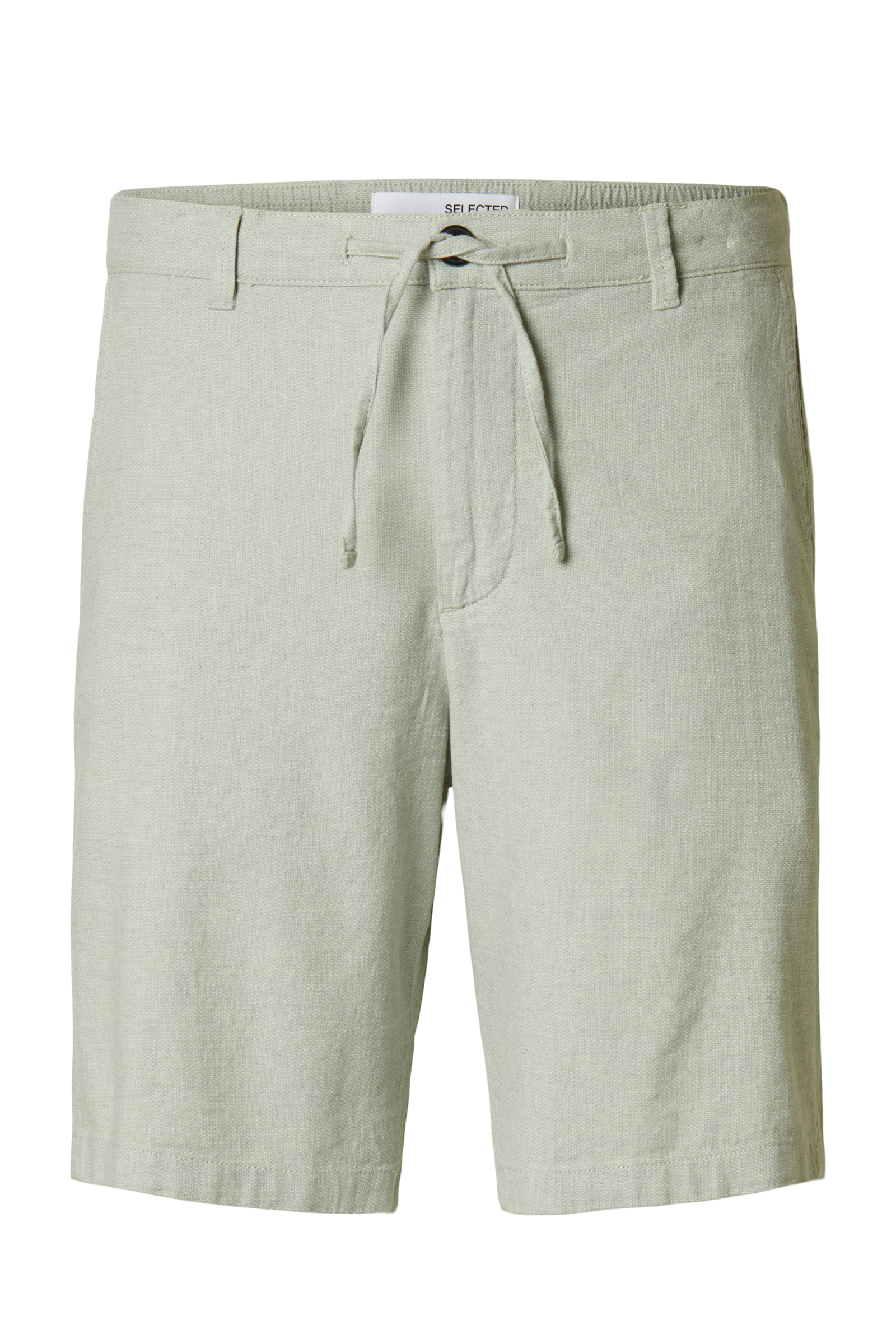 Selected SLHREGULAR-BRODY LINEN BLD SHORTS N 292835002-Iceberg Green/Mixed w. White 1