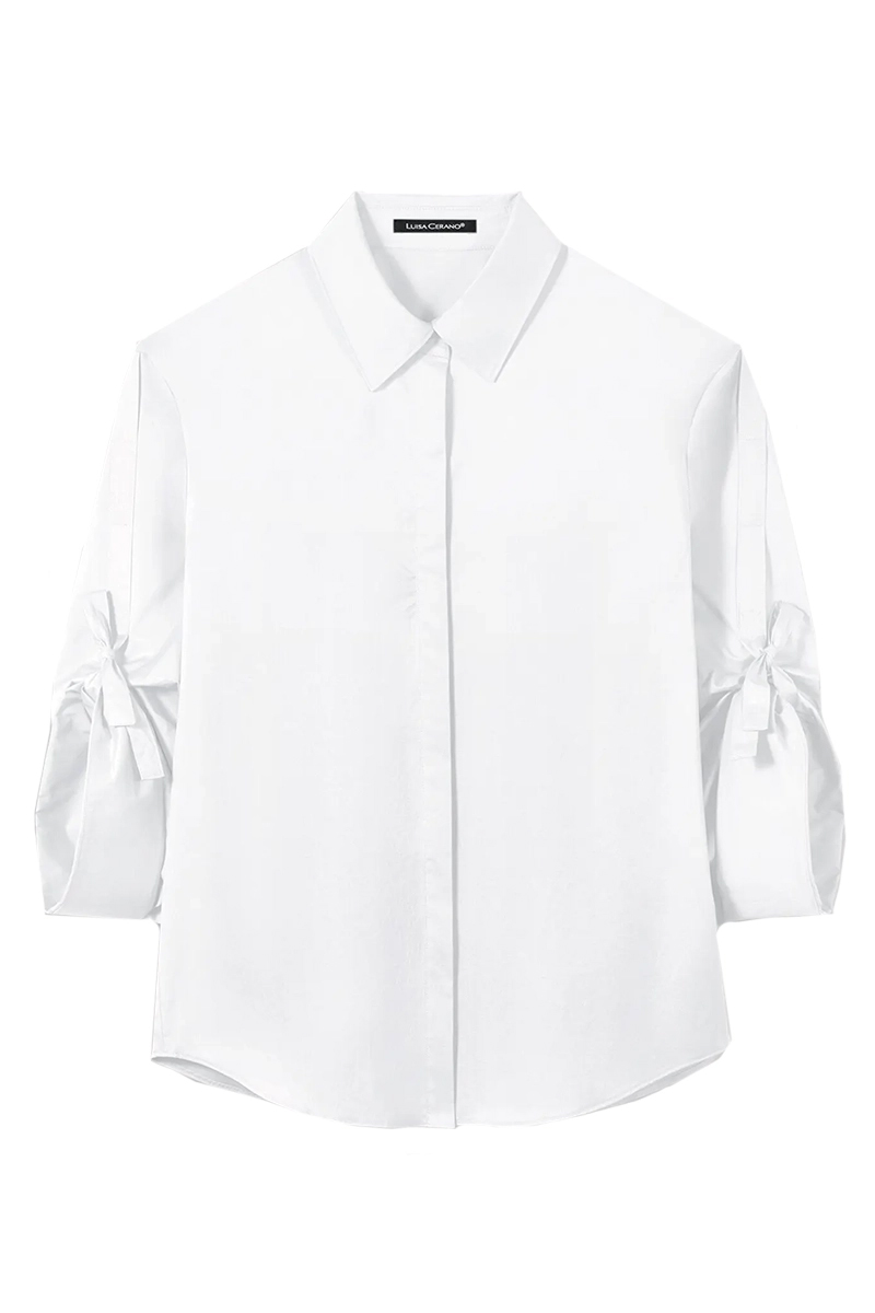 Dames blouse lange mouw wit