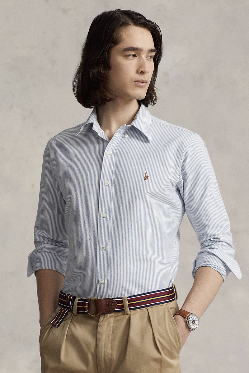 Heren overhemd lm casual blauw