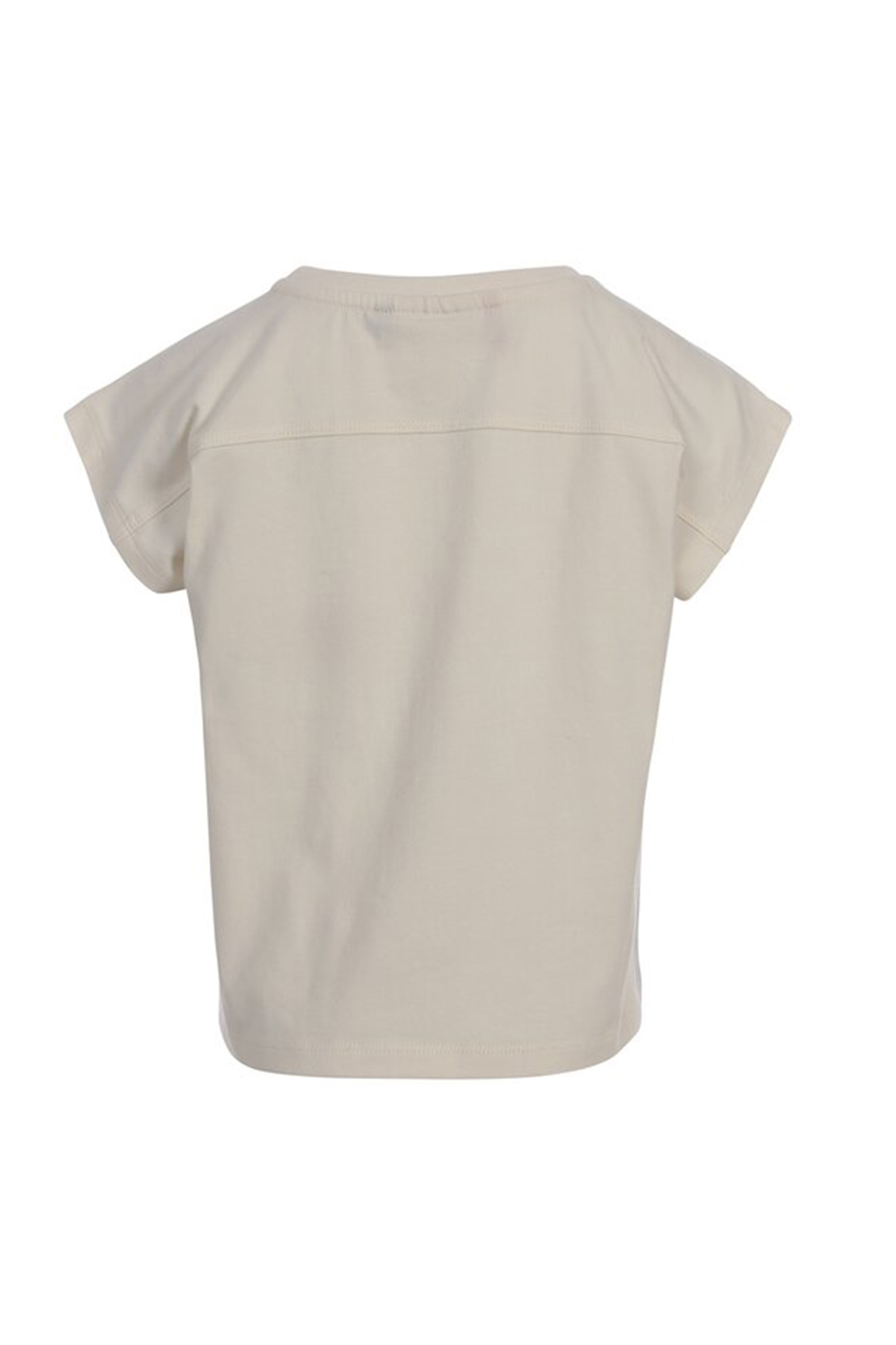 Meisjes t-shirt korte mouw ecru