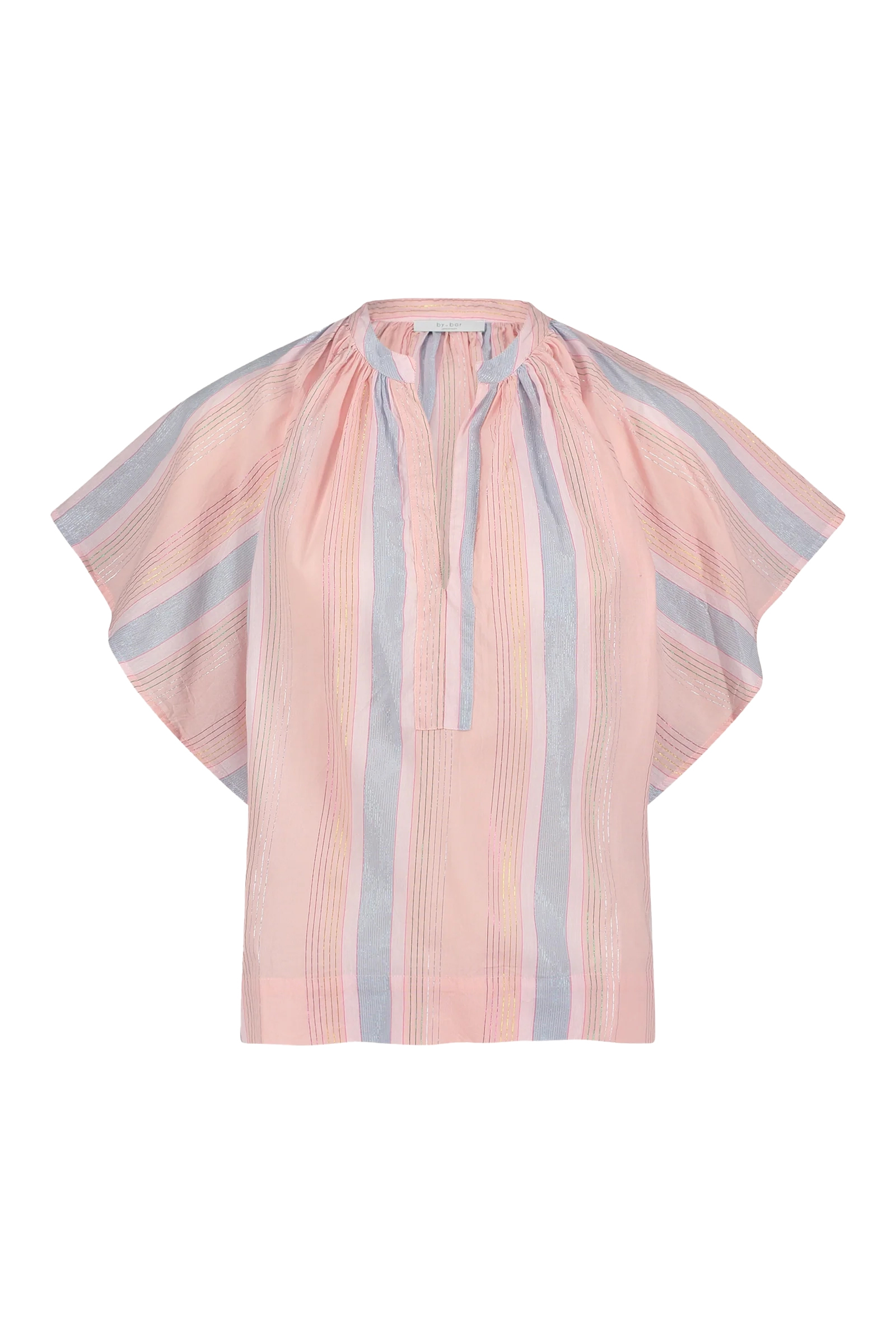 By Bar Vina gloss stripe blouse Rose-1 1
