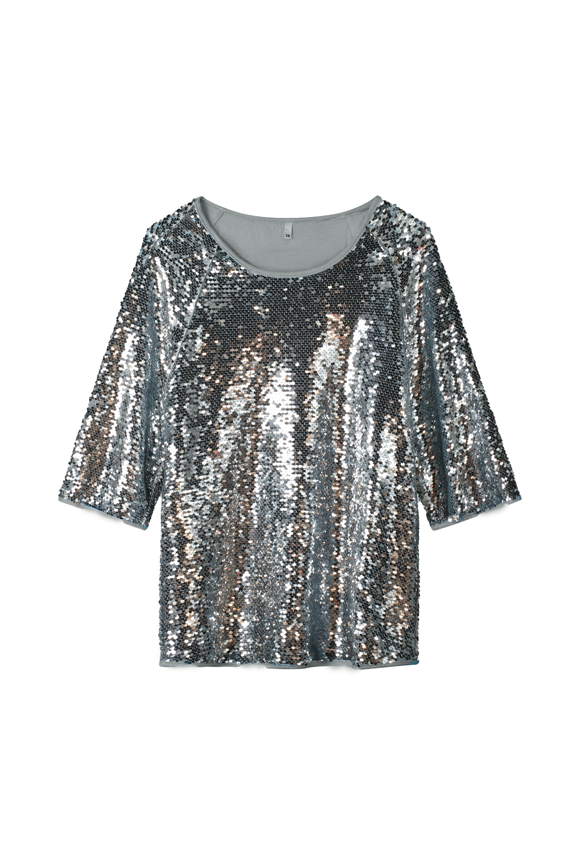 Dames blouse korte mouw grijs