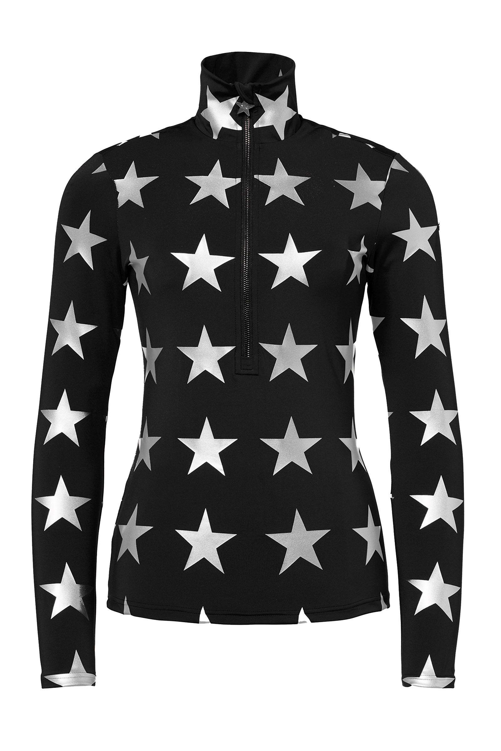 Wintersport dames pully+rits zwart