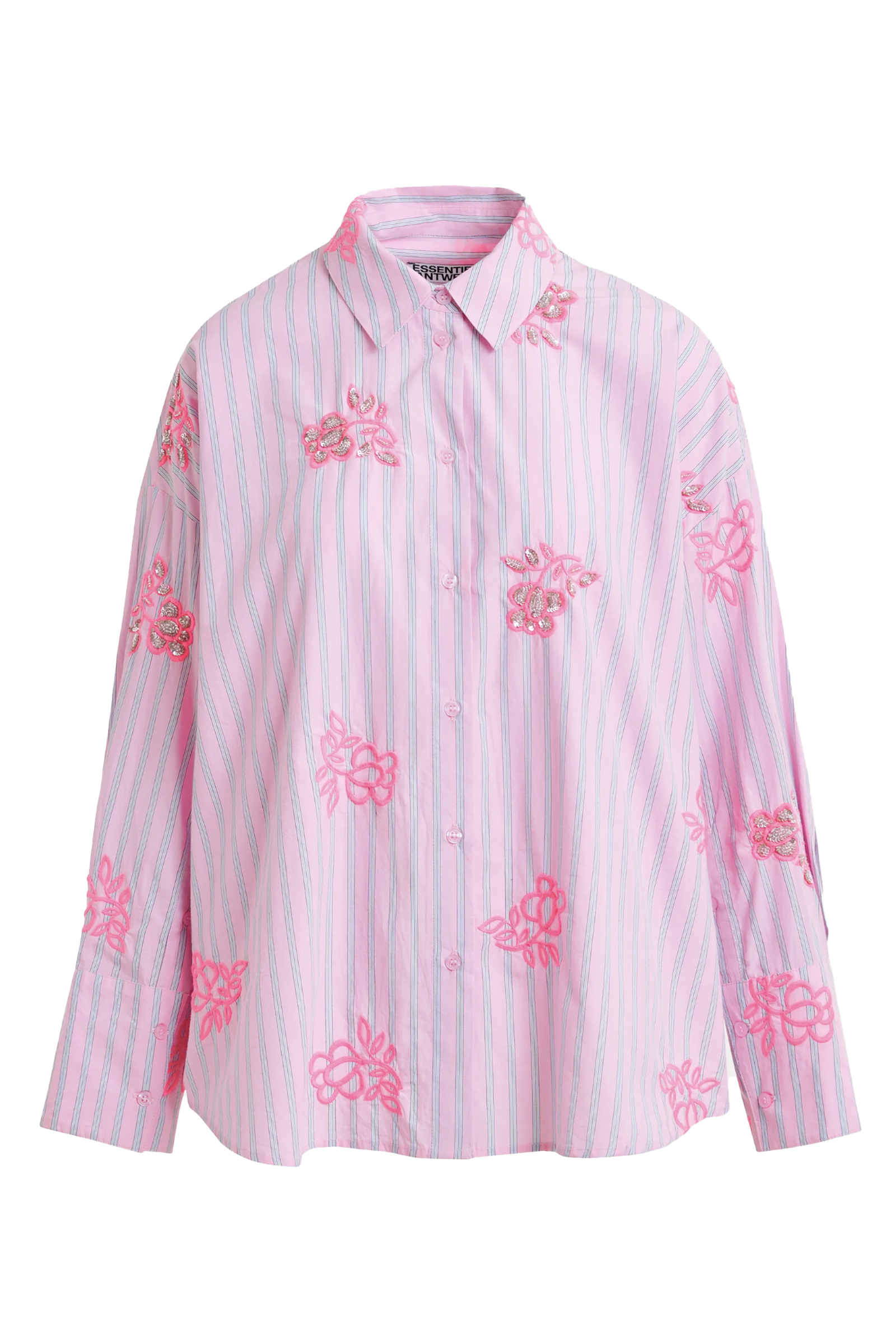 Dames blouse lange mouw rose