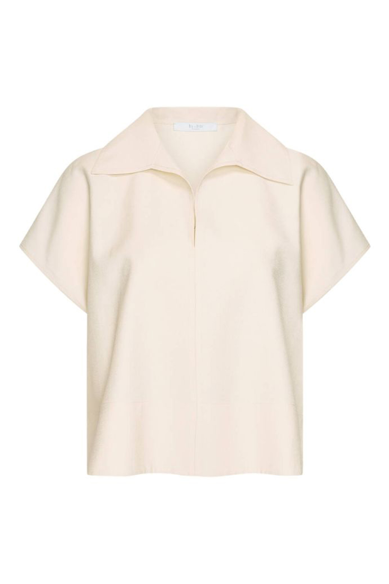 Dames blouse korte mouw ecru