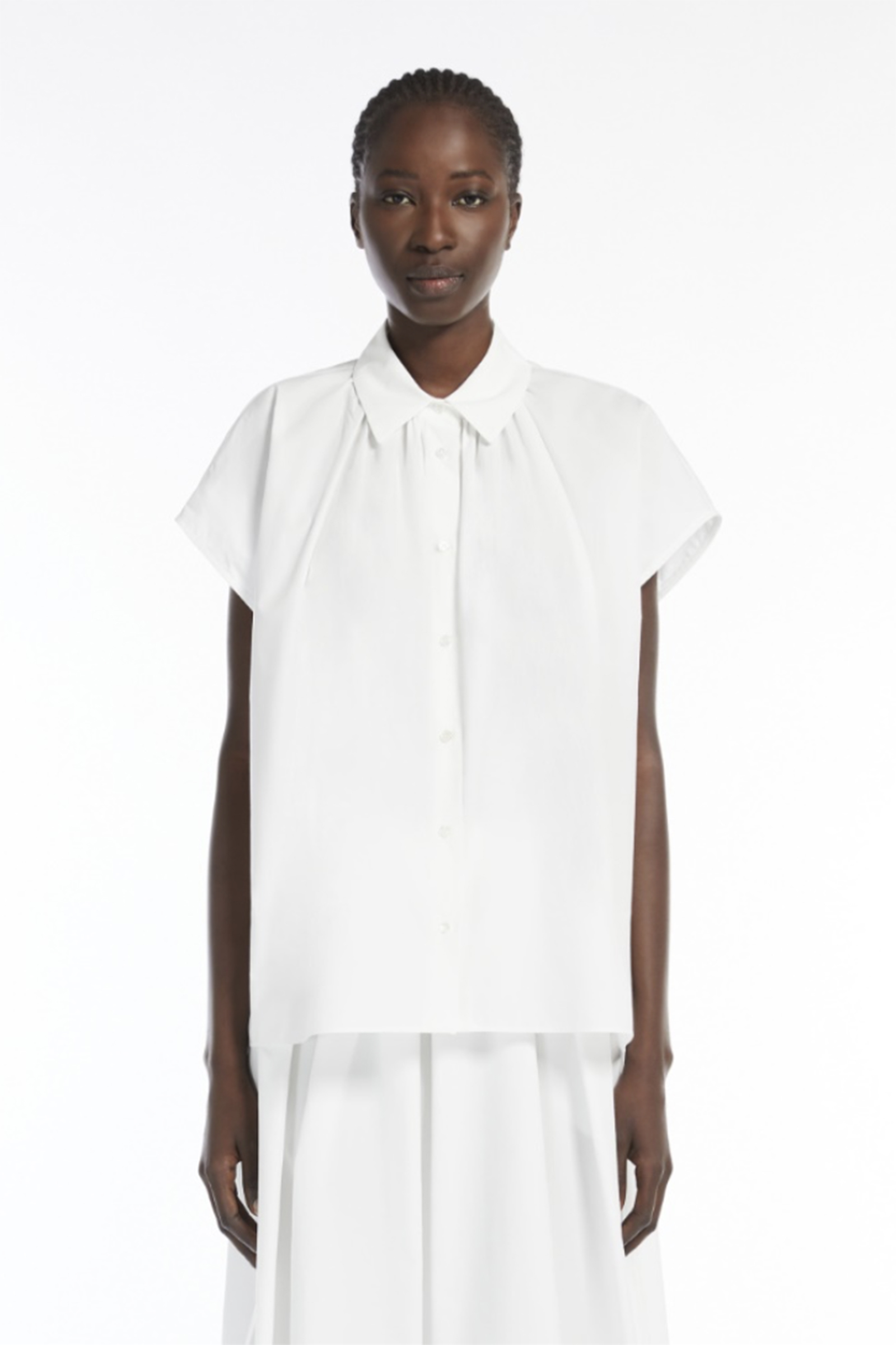 Dames blouse korte mouw ecru