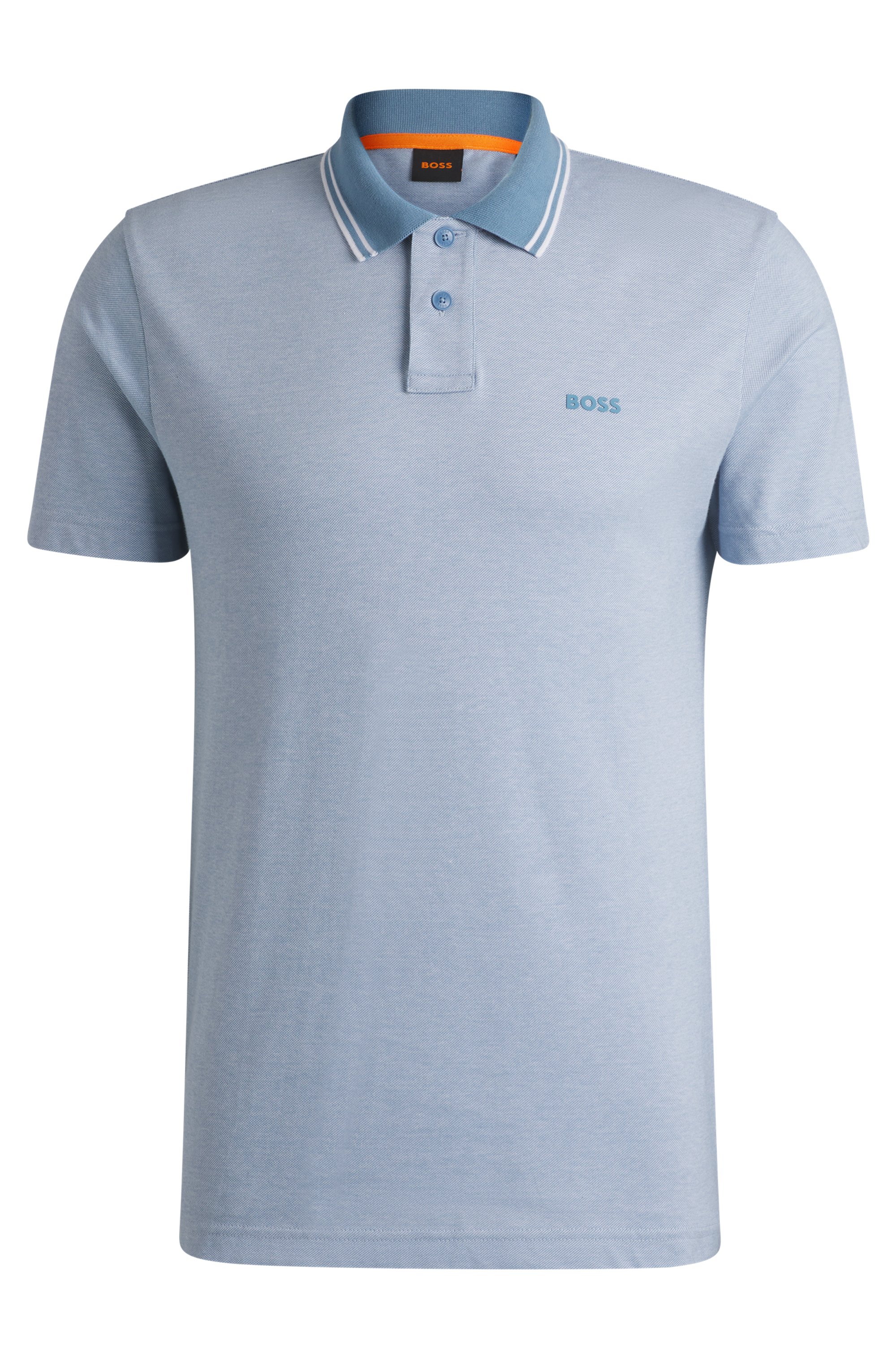 Heren polo korte mouw blauw