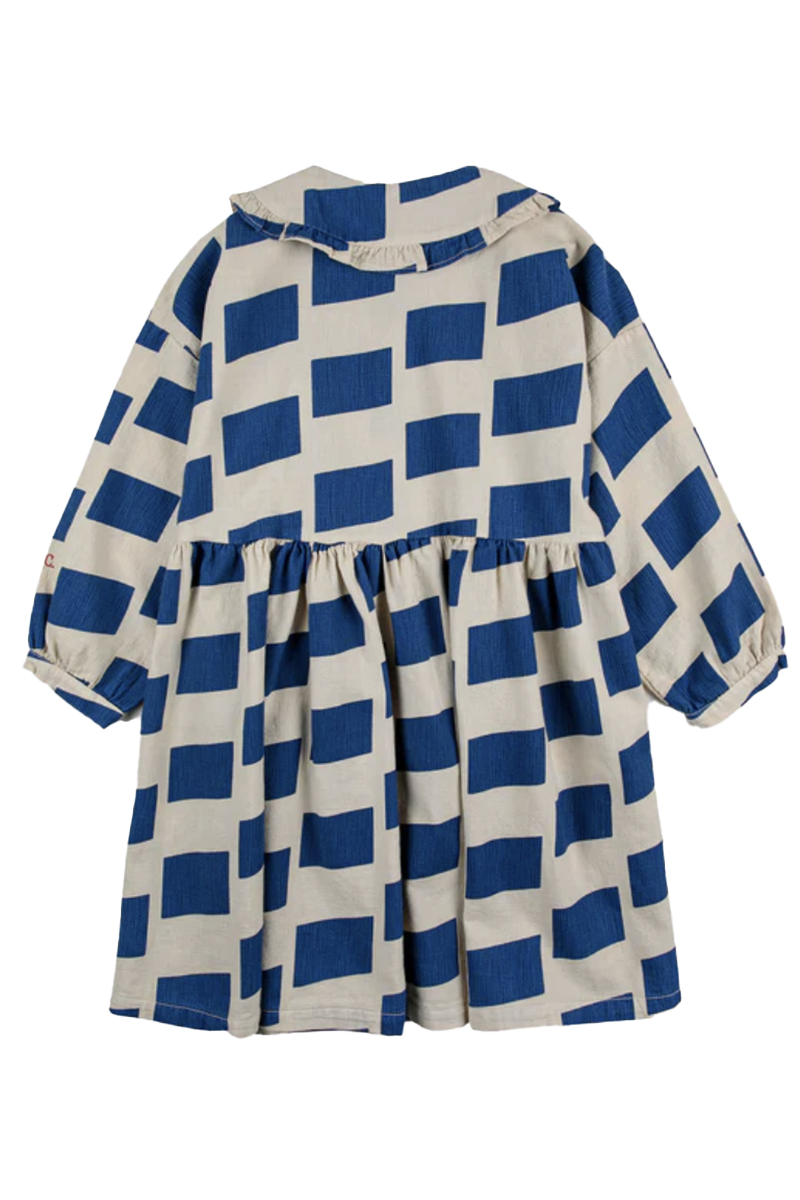Bobo Choses checker allover woven dress Blauw-1 4