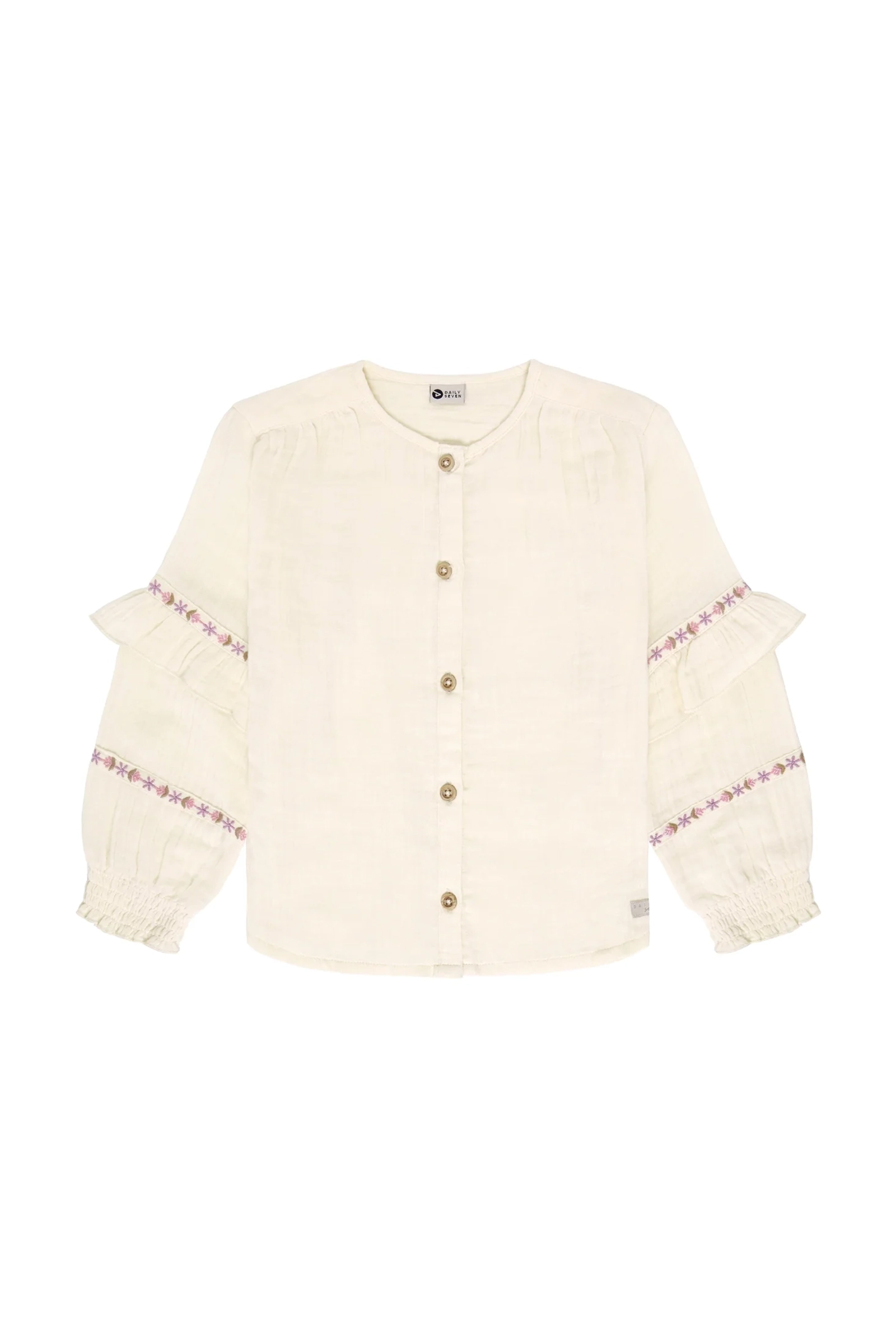 Meisjes blouse lange mouw ecru
