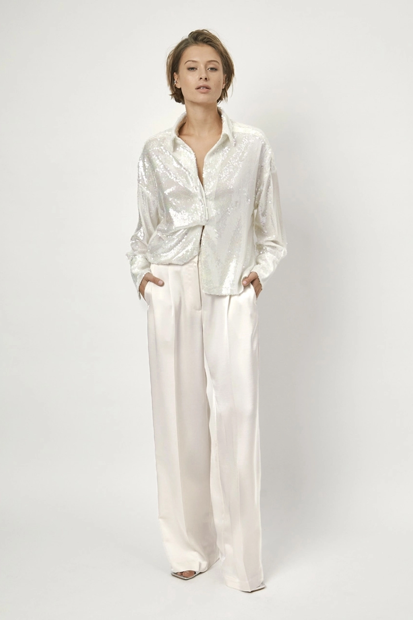 Dames broek ecru