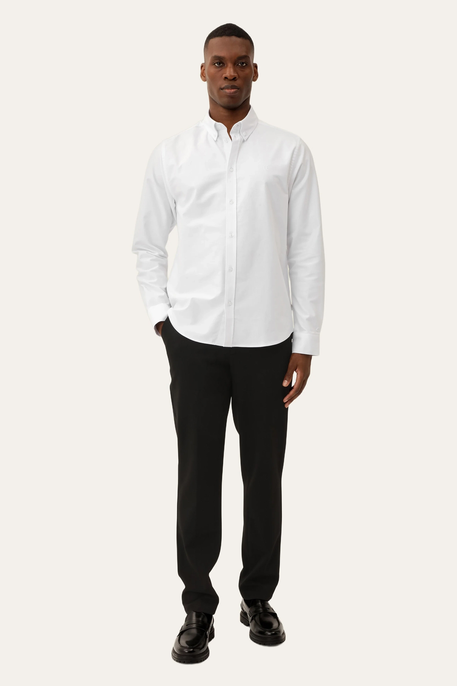 Heren overhemd lm casual wit