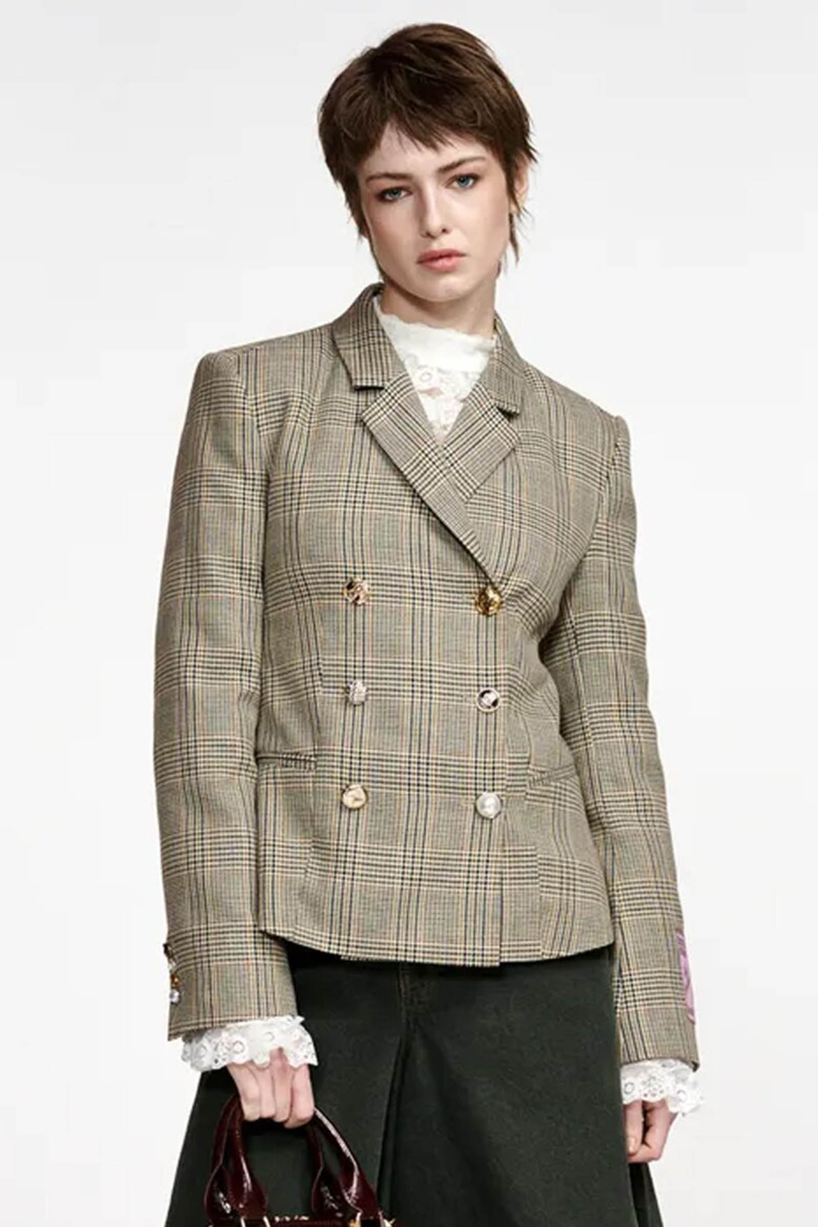Dames blazer bruin